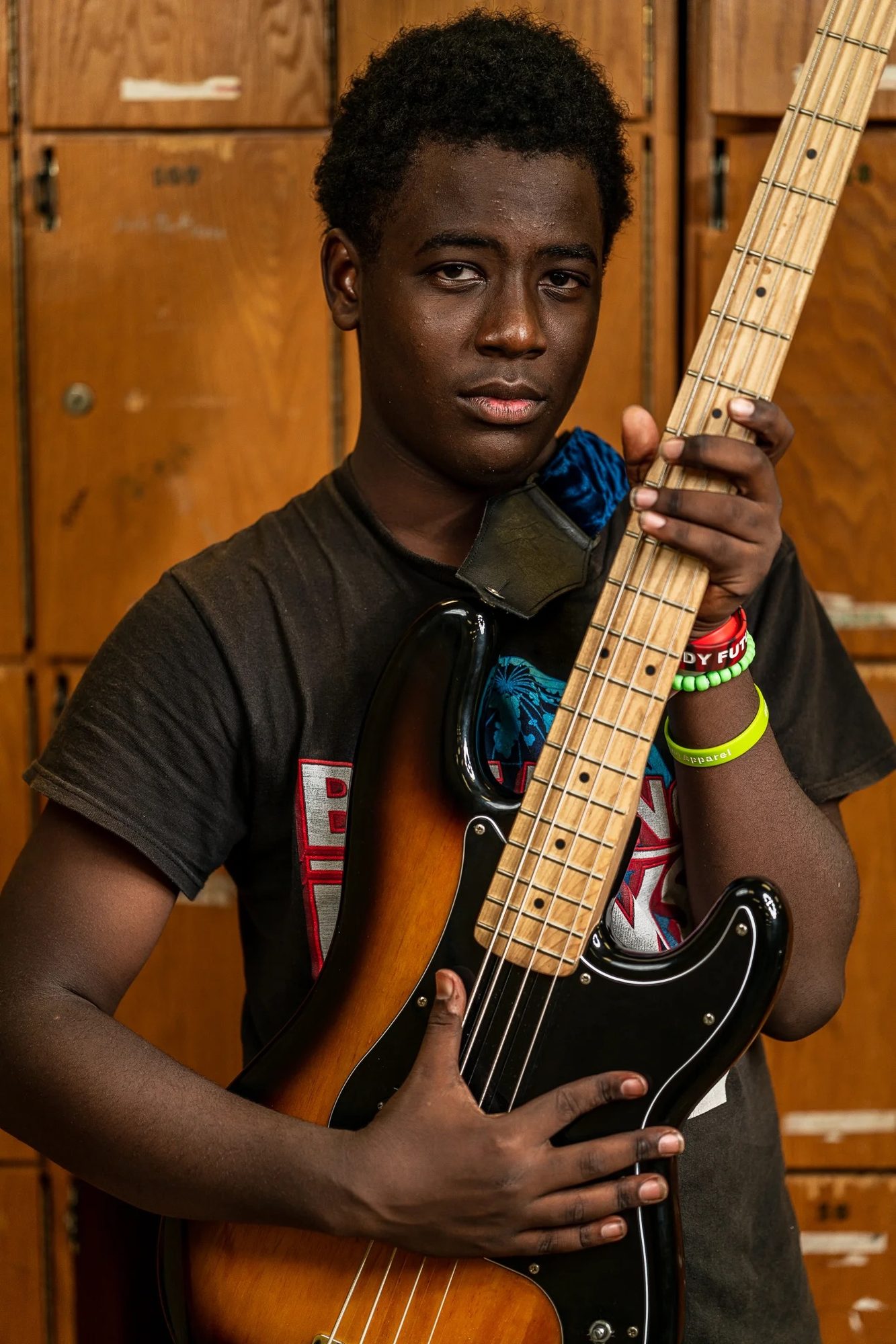 A young musician photographed for a Good Miami Project nonprofit shoot